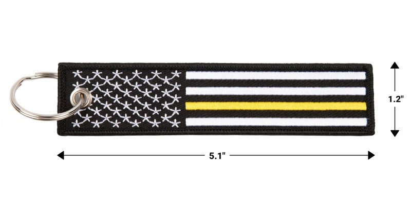 Great 1 Thin Gold Line American Flag Keychain Tag with Key Ring & Carabiner 2-Pack - Emergency Dispatcher/Tow Truck Driver/Security Guard - Image 5